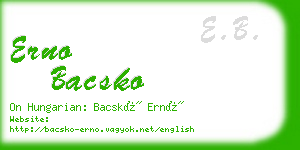 erno bacsko business card